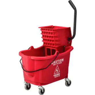 Global Industrial Mop Bucket And Wringer Combo 38 Qt., Side Press, Red