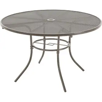 Interion 48" Round Outdoor Caf Table, Steel Mesh, Bronze