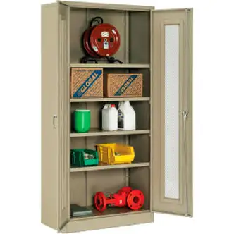 Global Industrial Storage Cabinet With Expanded Metal Door Unassembled 36"W x 18"D x 78"H Tan