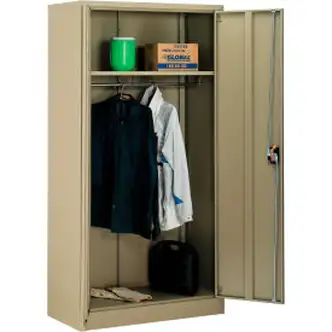 Global Industrial Wardrobe Cabinet Easy Assembly 36x18x72 Tan