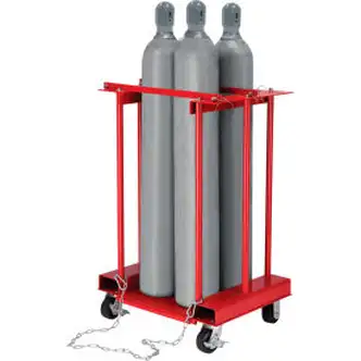 Global Industrial Forkliftable Cylinder Storage Caddy, Mobile For 4 Cylinders