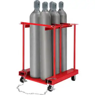 Global Industrial Forkliftable Cylinder Storage Caddy, Mobile For 6 Cylinders