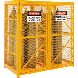 Global Industrial Cylinder Storage Cabinet DBL Door Vertical, 18 Cylinder Capacity, Assembled