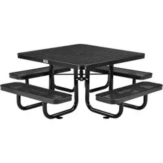 Global Industrial 46" Square Kids Picnic Table, Expanded Metal, Black