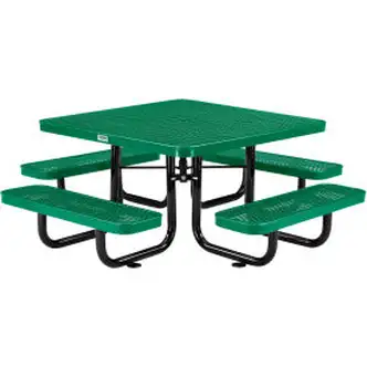 Global Industrial 46" Square Kids Picnic Table, Expanded Metal, Green