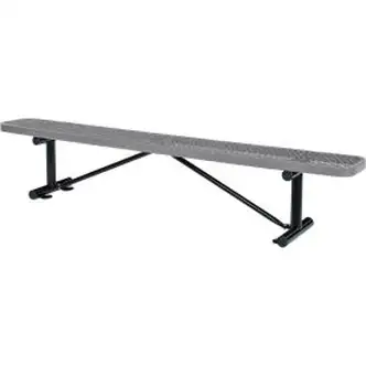 Global Industrial 8' Outdoor Steel Flat Bench, Expanded Metal, Gray