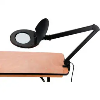 Global Industrial 8 Diopter LED Magnifying Lamp With Covered Metal Arm, Black