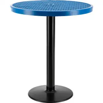 Global Industrial 36" Round Outdoor Bar Height Table, 42"H, Blue