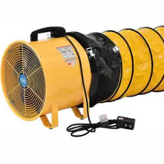 Global Industrial 16" Portable Blower Fan, 16' Flexible Duct, 2 Speed, 2850 CFM, 1 HP