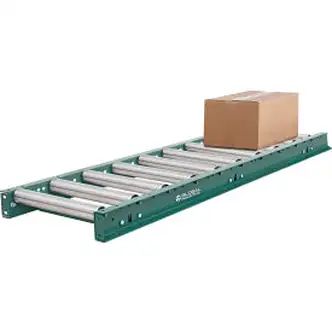 Global Industrial 5' Straight Roller Conveyor, 15" Between Frame, 6" Roller Centers