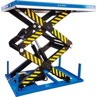 Global Industrial Power Double Scissor Lift Table, 67" x 47", 8800 Lb. Cap, 80" Raised Height