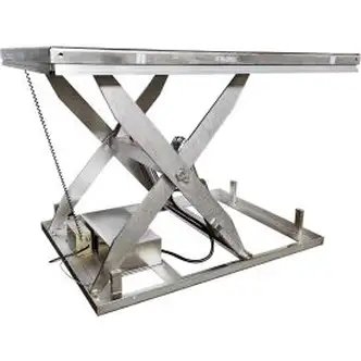 Global Industrial Stainless Steel Power Scissor Lift Table, 72" x 48", 3300 Lb Cap.