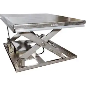 Global Industrial Stainless Steel Power Scissor Lift Table, 48" x 48", 3000 Lb Cap.