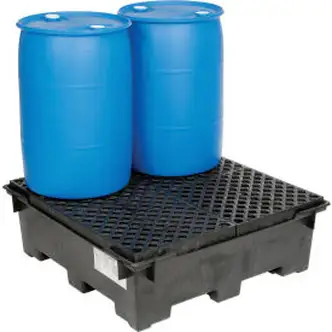Global Industrial 4 Drum Spill Containment Sump with Plastic Deck