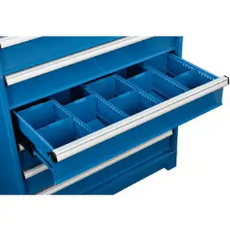 Global Industrial Dividers for 6"H Drawer of Modular Drawer Cabinet 36"Wx24"D, Blue