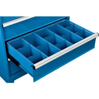 Global Industrial Dividers for 8"H Drawer of Modular Drawer Cabinet 36"Wx24"D, Blue