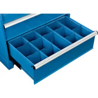 Global Industrial Dividers for 10"H Drawer of Modular Drawer Cabinet 36"Wx24"D, Blue