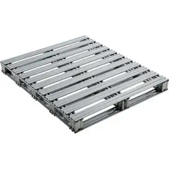 Global Industrial Stackable Open Deck Pallet, Galvanized Steel,2-Way,48"x40",8000 Lb Stat Cap