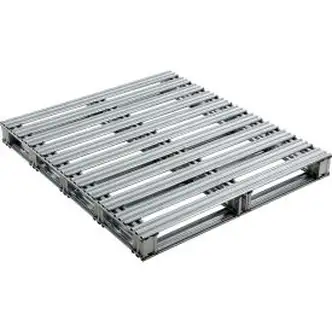 Global Industrial Stackable Open Deck Pallet, Galvanized Steel,2-Way,48"x42",8000 Lb Stat Cap