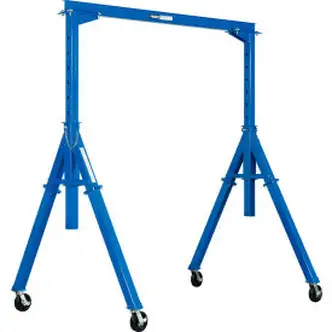 Global Industrial Adjustable Height Steel Gantry Crane, 10'W x 7'6"-12'H, 2000 Lb. Capacity