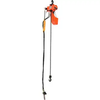 Global Industrial Air Chain Hoist, 300 lb Capacity, 10' Lift, Single Reeved, 84 FPM Lift Speed
