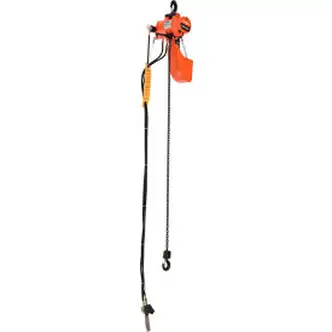 Global Industrial Air Chain Hoist, 500 lb Capacity, 10' Lift, Single Reeved, 65 FPM Lift Speed