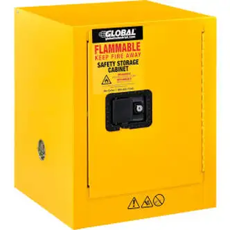 Global Industrial Flammable Cabinet, Manual Close Single Door, 4 Gallon, 17"Wx18"Dx22"H