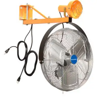 Global industrial Dock Light w/ 18" 3-Speed Fan, 25" Reach, Par38 Bulb Compatible