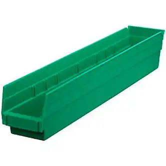 Global Industrial Plastic Nesting Storage Shelf Bin 4-1/8"W x 23-5/8"D x 4"H Green
