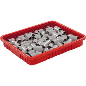 Global Industrial Plastic Dividable Grid Container - DG93030, 22-1/2"L x 17-1/2"W x 3"H, Red