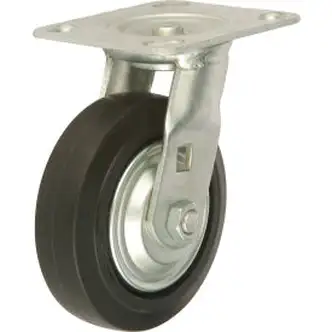 Global Industrial Heavy Duty Swivel Plate Caster 5" Mold-on Rubber Wheel 350 lb. Capacity