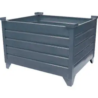 Global Industrial Stackable Steel Container, 42"Lx30"Wx24"H, Unpainted
