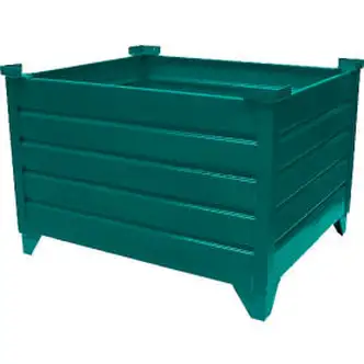 Global Industrial Stackable Steel Container, 48"Lx42"Wx24"H, Green