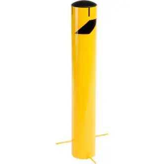 Global Industrial Steel Bollard W/Removable Plastic Cap & Chain Slots For Underground 5.5x36