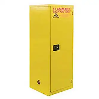 Global Industrial Flammable Cabinet, Manual Close Single Door, 60 Gallon, 23"Wx34"Dx65"H