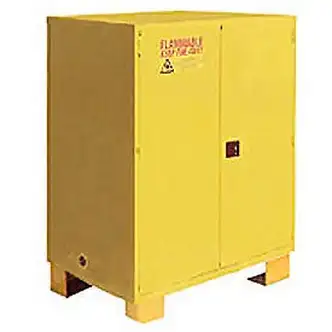 Global Industrial Flammable Cabinet W/Legs, Manual Close Double Door, 120 Gal., 59"Wx34"Dx69"H