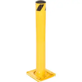 Global Industrial Removable Steel Bollard With Removable Plastic Cap 5.5''x36''H