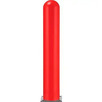 Global Industrial Smooth Bollard Post Sleeve, 8" HDPE Dome Top, Red