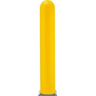 Global Industrial Smooth Bollard Post Sleeve, 8" HDPE Dome Top, Yellow