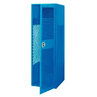 Global Industrial 1 Door Security Gear Locker, 24"W x 24"D x 72"H, Blue, All-Welded