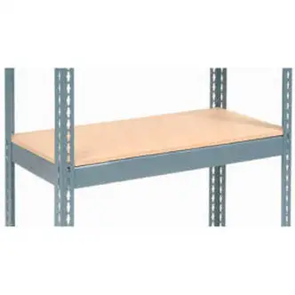 Global Industrial Additional Shelf, Double Rivet, Wood Deck, 96"W x 48"D, Gray