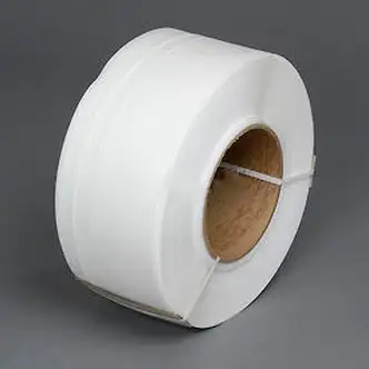 Global Industrial Machine Grade Strapping, 3/8"W x 12900'L x 0.021" Thick, 9" x 8" Core, White