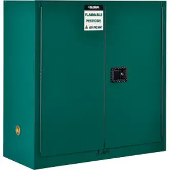 Global Industrial Pesticide Storage Cabinet - 30 Gallon - Manual Close 43"W x 18"D x 44"H