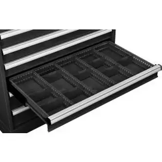 Global Industrial Dividers for 4"H Drawer of Modular Drawer Cabinet 36"Wx24"D, Black