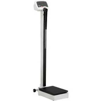 Global Industrial Digital Physician Scale w/ Height Rod, 600 Lb Capacity, 10-5/8"L x 14-3/4"W
