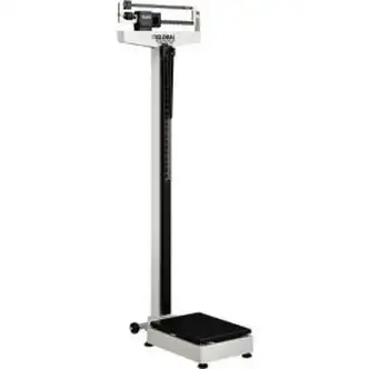 Global Industrial Physician Beam Scale w/ Height Rod, 450 Lb Capacity, 10-7/8"L x 14-13/16"W