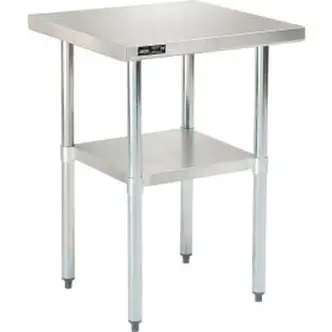 Global Industrial 430 Stainless Steel Table, 30 x 30", Undershelf