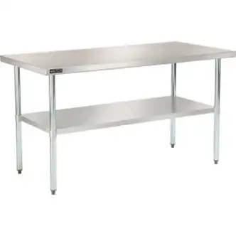 Global Industrial 430 Stainless Steel Table, 48 x 30", Undershelf