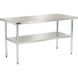 Global Industrial 430 Stainless Steel Table, 60 x 30", Undershelf