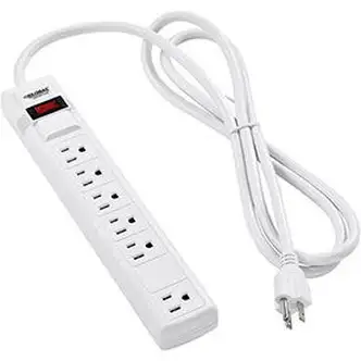 Global Industrial Surge Protected Power Strip, 5+1 Outlets, 15A, 90 Joules, 6' Cord